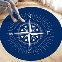 „Compass Round Area“ kilimėlis, retro stiliaus britų karinio jūrų laivyno naujojo pasaulio atradimo kilimėlis, svetainės miegamojo kilimai, neslidūs kilimėliai vaikams žaisti 100cm x 100cm