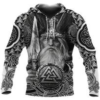 Vyriški drabužiai vikingai tatuiruotėmis marginti gobtuvai Vyriški moterų mada laisvalaikio Harajuku hiphopo megztiniai megztiniai Sudaderas Oversized 4XL gray