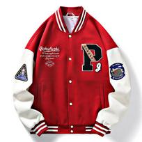 Korėjietiški retro beisbolo uniformos vyrams ir moterims poroms pavasariui ir rudeniui nauji universalūs džemperiai viršūnės kardiganai švarkai tendencija 5XL red