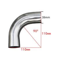Įtvaras Bend Nerūdijančio plieno alkūnė 90° Priedas Papildomas vamzdis 38mm gray