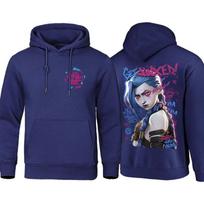 Arcane Hoodie Vyrams Anime Jinx Hoodies Ruduo Aukštos Kokybės Vilnos Palaidinė Gatvės Stiliaus Hoody Laisvas Dydis Vyriški Drabužiai Hoodies & Palaidinės Vyriškos S blue