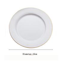 Jingdezhen Baltas porcelianas Steiko lėkštė Sushi Desertinė plokščia lėkštė Auksu apvesta viešbučio restorano vakarienės lėkštė Apvali vakarietiško maisto lėkštė white