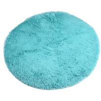 Rugs Anti-Skid Shaggy Area Rug Home Room Carpet Floor Mat Kids Round 80CM mėlyna