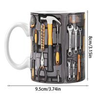 Mechaniko įrankių dėžės rinkinys Puodeliai 11 OZ Keraminė įrankių dėžutė Arbatos puodelis Tėčiui Staklininkui Įrankių puodelis Motyvuojantis Meistro įrankių rinkinys Veržliarakčiai 350ml