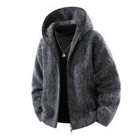 Vilnonis su gobtuvu vilnonis švarkas vyrams ir moterims rudeniui ir žiemai laisvas vilnos 2XL black