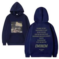 Hot Singer Eminem 8 mile Double Sided print Hoodie 2024 Men Women Casual Fleece Long sleeve Sweatshirt Unisex vintage pullovers 3XL gray