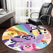 My Little Pony, Draugystė yra stebuklas Kėdės kilimėlis Apvalus kilimas Biuro kilimas, Skalbiamas mašinoje, Neslystantis, Tinka svetainėms, Miegamiesiems 80cm gray