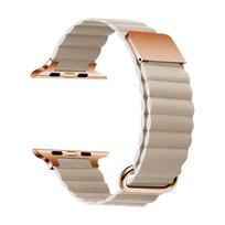 Odinė magnetinė apyrankė Apple Watch 10 Ultra Juosta 46mm 42mm 49/44mm 40mm 41mm 45mm Moteriškas kilpinis apyrankės iWatch Series 9 8 SE 7 42 44 45 49mm beige