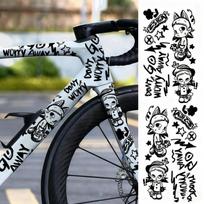 1 rinkinys MTB plento dviračių rėmų lipdukai Animaciniai DIY Atspindintys vandeniui atsparūs dviračių lipdukai Dviračio lipdukai dviračio rėmo viršutiniam vamzdžiui white