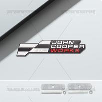 3D Automobilio John Cooper Works Grotelių Emblema JCW Ženklelis Metalinės Lipdukai Galinės Bagažinės Lipdukai Cooper S F66 F65 F67 U25 J01 J05 R61 gray