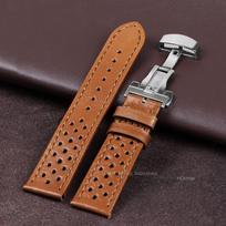 Vintage Genuine Leather Watch Strap 18mm 20mm 22mm with Butterfly Buckle Universal Cowhide Watchband Breathable Sport Wristbelt 22mm black