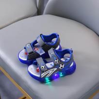 LED šviečiantys batai vaikams Mažų berniukų sandalai su šviesomis Vaikų šviečiantys šviesūs paplūdimio batai Vaikų spindintys šviesūs minkšto paduko sandalai 21 mėlyna