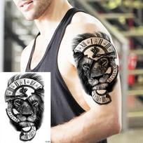 Juodojo aukso Tiki Totem karvės laikinos tatuiruotės vyrams Suaugusiems Realistiškos erškėčių tatuiruotės lipdukas Rankos kojos vandeniui atsparios maorių tatuiruotės black