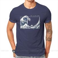 ZX Math Mathematics Meme The Great Fibonacci Wave Tshirt Vintage Alternative Mens Streetwear Tops Cotton Crewneck T Shirt 4XL blue