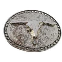 Western Bull Head Belt Buckle Texas Steer Head Cowboy Belt Buckle for Women Men Fits 1.5 -1.6  Wide Belt Multiple Style C gray