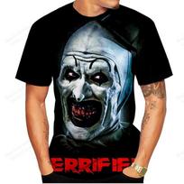 Populiaraus siaubo filmo „Terrifier 3“ 3D spausdinimo marškinėliai Vyrams Moterims Madingi Laisvalaikio Trumpomis Rankovėmis Marškinėliai Vaikams Viršutiniai Marškinėliai Helovino Marškinėliai 6XL gray