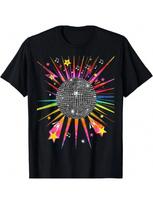 Disco Ball 1970'S Tie Dye Vintage Retro Dance Party Costume T Shirt 5XL įvairiaspalvis