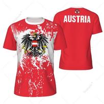 AUSTRIA Vėliava 3D Spausdinimo Marškinėliai Sportiniai Greitai Džiūstantys Kvėpuojantys Marškinėliai Futbolo Marškinėliai Komandos Trumpomis Rankovėmis Viršus Vasariniai Drabužiai 4XL white