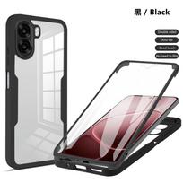Viso kūno apsaugos smūgiams atsparus dėklas, skirtas OPPO A6x A6k A6t A6 5G, apsauginis dangtelis, ekrano apsauga Fundas Coque OPPO A6k juoda