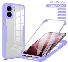 Viso kūno apsaugos smūgiams atsparus dėklas, skirtas OPPO A6x A6k A6t A6 5G, apsauginis dangtelis, ekrano apsauga Fundas Coque OPPO A6k violetinė