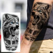 1 lapas Miško genčių vilko laikinos tatuiruotės vyrams moterims ant rankos kojos vandeniui atsparios realistiškos netikros tatuiruotės lipdukai ilgai išliekančios China Mainland