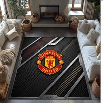 Manchester United spausdintas flanelinis kilimas neslystantis minkštas poliesterio grindų kilimas patalpų dekoravimo kilimėlis miegamojo svetainės sofai 100cmx150cm