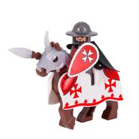 Medieval Figures Middle Ages Rome Warrior Golden Knight Horse Hawk Castle King Dragon Knights Building Blocks BricksToys gifts gray