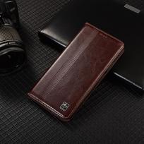 Vertikalios linijos rašto natūralios odos atverčiamas dėklas Moto Edge 30 40 50 60 60S 70 G84 G85 G86 Pro Neo Fusion Ultra Power Moto G86 kava