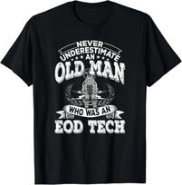 Funny EOD T-Shirt – Bomb Disposal Expert Retired Tech Military Veteran Tee XL gray