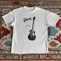 NEW! Gibson Les Paul Electric Guitar T-Shirt White Heavy Cotton T-Shirt M gray