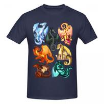 Unisex Wings Of Fire Dragons Awesome T Shirt Streetwear Cotton Crewneck T-shirt S brown