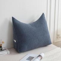Triangular teddy velvet bedside cushion, soft bag, tatami anti-collision bed, high-end large backrest, removable and washable 60x50x20cm 1pcs melsvėmėlis