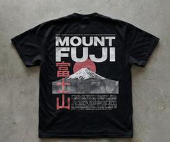 Mount Fuji Tshirt Japanese Streetwear Vintage Japanese Print Tee Minimalist Fuji Graphic Unisex Cotton Top Y2k Japanese Fashion S gray