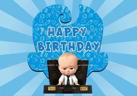 Boss Baby animacinis fonas Gražus kūdikio gimtadienio vakarėlio dekoras Kūdikio krikšto reikmenys Nuotraukos fonas Vakarėlio sienos vėliava 47.2x31.5inch/120*80cm blue