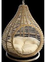 Visasezonis rotango pintas augintinio lizdas ir nešiojamas narvas katėms ir šunims Pear Shaped Small Hanging Nest (78*78*96cm) brown