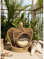 Visasezonis rotango pintas augintinio lizdas ir nešiojamas narvas katėms ir šunims Royal Vine Cat Nest (58*57*58cm)