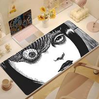 Manga J-Junji Ito T-Tomie Uzumaki Mouse Pad Non-slip Thickened MousePad Large Writing Lockedge Office Student Gaming Cushion 30cmx80cm(11.8x31.5inch) white