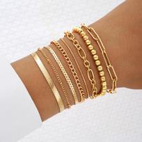 Gold Bracelets for Women Teen Girls, 14K Gold Plated Dainty Bracelets Set, Layered Chain Bracelets Pack Jewelry Gifts for Her auksas