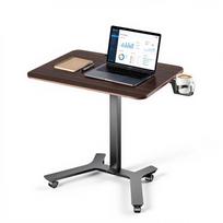 VEVOR Standing Desk, Adjustable Height Mobile Stand Up Desk w/ Casters, 715 x 520 mm Small Computer Sit Stand Rolling Workstation w/ Hook 71.5 x 52 x 1.8 cm