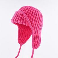 Women S Warm Knit Earflap Hat For Autumn Winter Big Head Circumference Slim Fit One Size rožinė raudona spalva