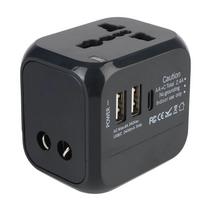 Universal All-in-One Travel Adapter US EU UK AU Plug with 3 Ports (2USB +1 Type C), Fast Wall Charger for Worldwide Travel Use juoda