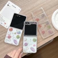 Samsung Z Flip8 Airbag Drop-Proof Case for Foldable Screen - Women's Glitter Planet Design Samsung ZFlip8 black