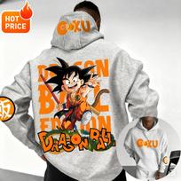 Son Goku Dragon Ball Autumn Harajuku Men Hoodie Streetwear Women Vintage Winter Oversized Hooded Sweatshirt Long Sleeve Unisex XL gray
