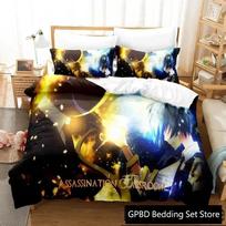3D Anime Assassination Classroom Koro-sensei Bedding Set Bedroom Soft Modern Bedspreads Comefortable Duvet Cover Pillowcase EU Single 135*200cm/53x79in 3pcs
