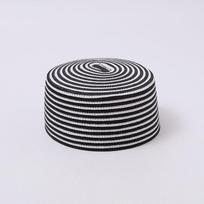 Retro niche striped hand-woven medicine box hat Hepburn style flat top top top hat women's retro elegant hat Adjustable gray