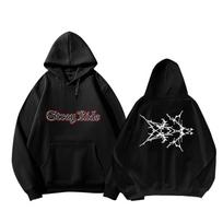 Stray Kids dominATE World Tour Hoodie Kpop Fan Merch Unisex Casual Pullover Sweatshirt Winter Warm Y2K Streetwear Fashion Clothing Tops M black