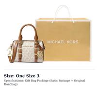 MICHAEL KORS Bedford Coated Canvas With Leather Trim Handbag Mini Women's Vanilla White/Acorn Brown 32F9G06C0B-149 One Size 3 beige