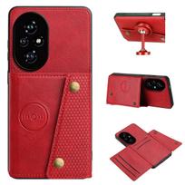 Vintage Leather Card Holder Phone Case for HONOR 200 PRO,200 Card Pockets Dual Snap Buttons Flip Wallet Shell HONOR 200 raudona