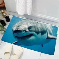 Shark Bath Mat 3D Realistic Shark Face Non Slip Floor Mat for Bathroom Shower Room Decor Ocean Theme Toilet Rug 40x60cm16x24in