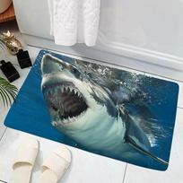 Shark Bath Mat 3D Realistic Shark Face Non Slip Floor Mat for Bathroom Shower Room Decor Ocean Theme Toilet Rug 60x90cm24x35in